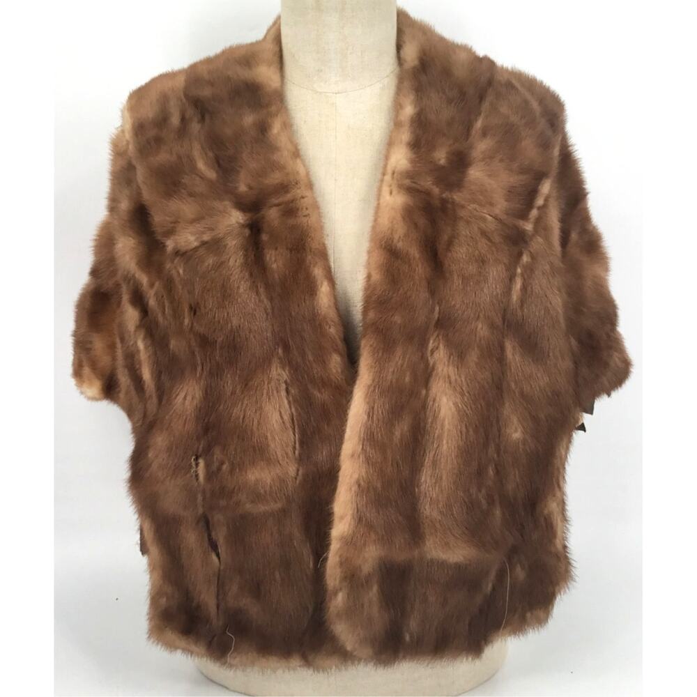 Vintage Evans Furs Genuine Brown Fur Capelet Shawl Stole | Davison's | Project